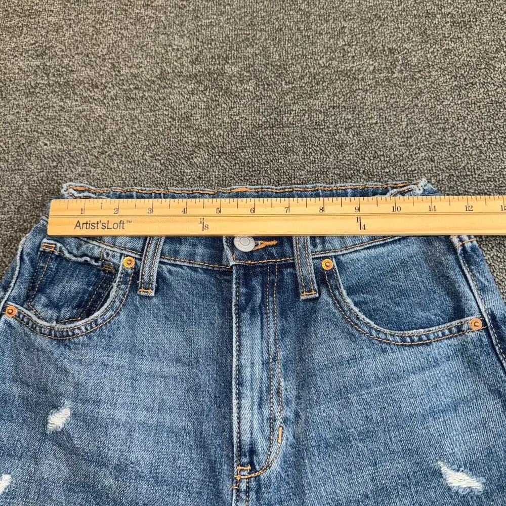 Old Navy High-Rise Slouchy Straight Jeans Girls Youth 12 Medium Wash Streetwear